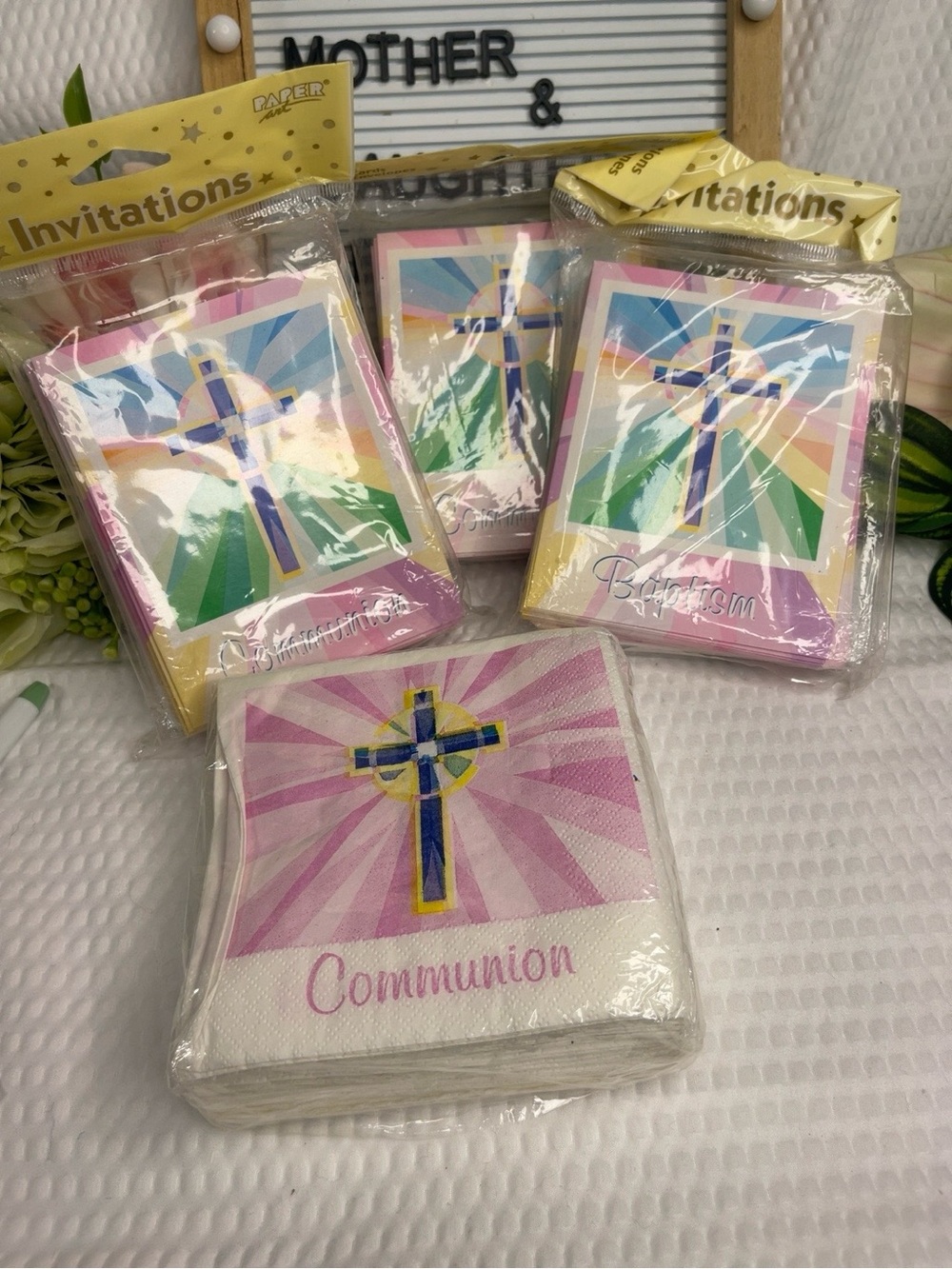 Vintage Communion Party Supplies Bundle Invitations Napkins Baptism Religious